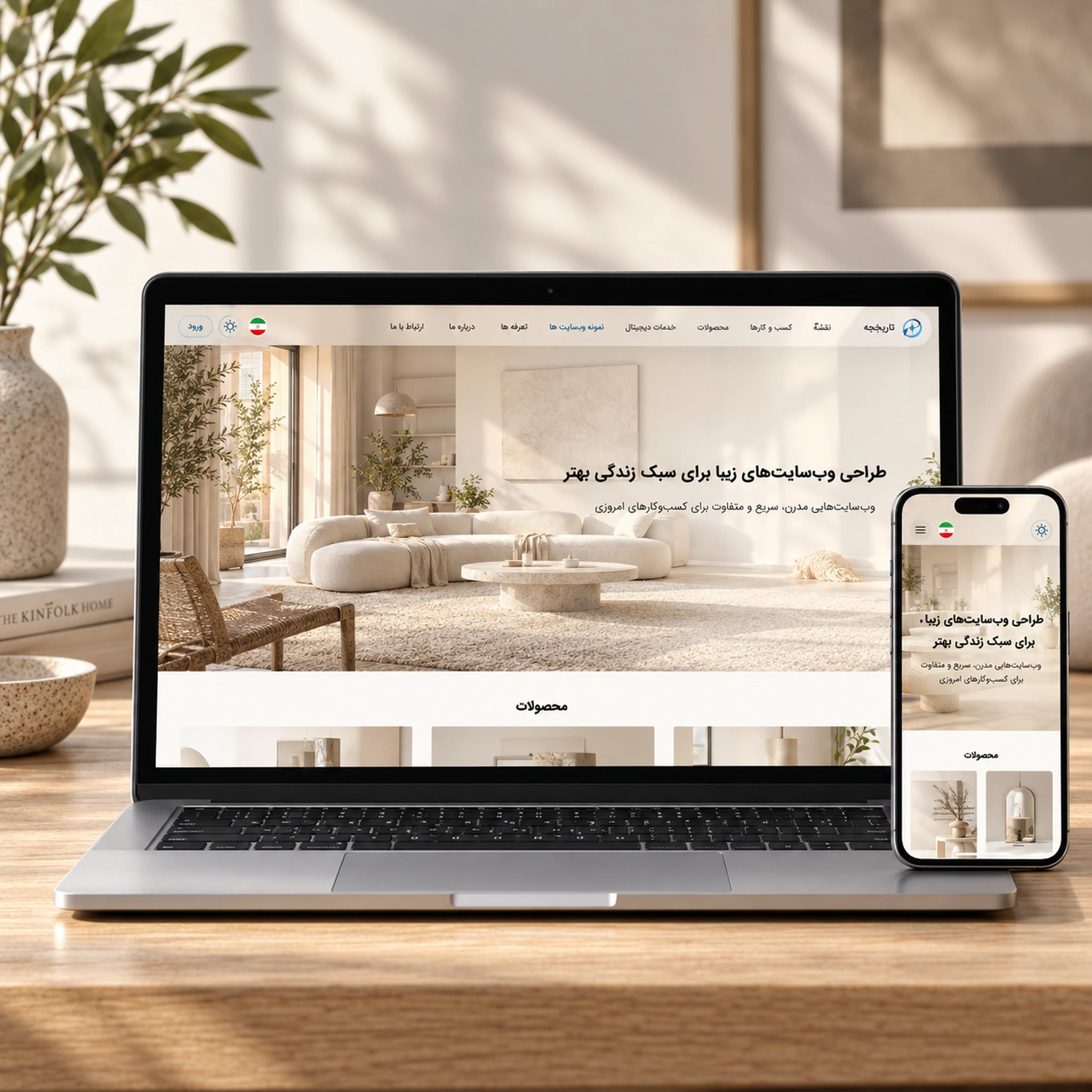Website design sample for Tarine نسیم theme