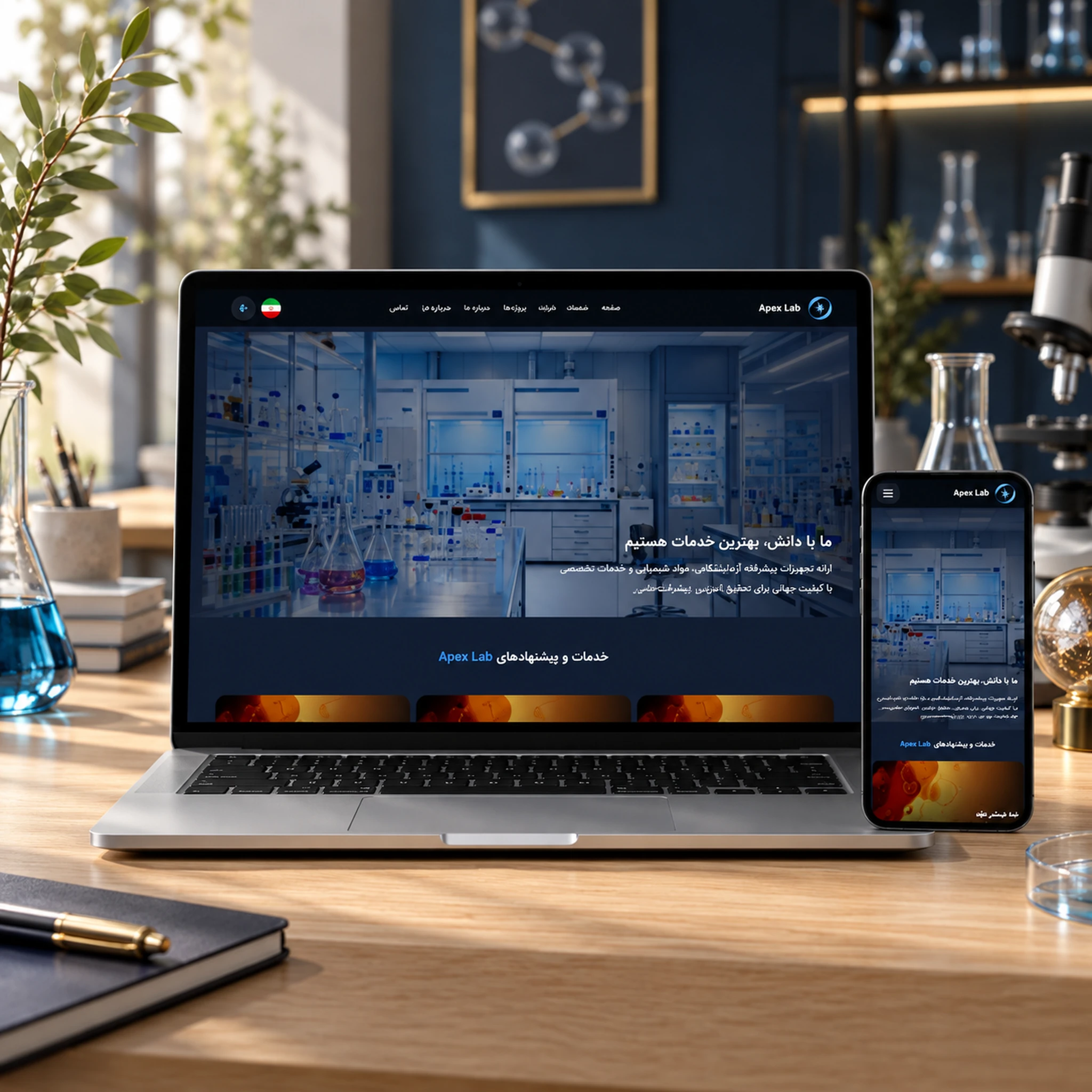 Website design sample for Tarine کهربا theme