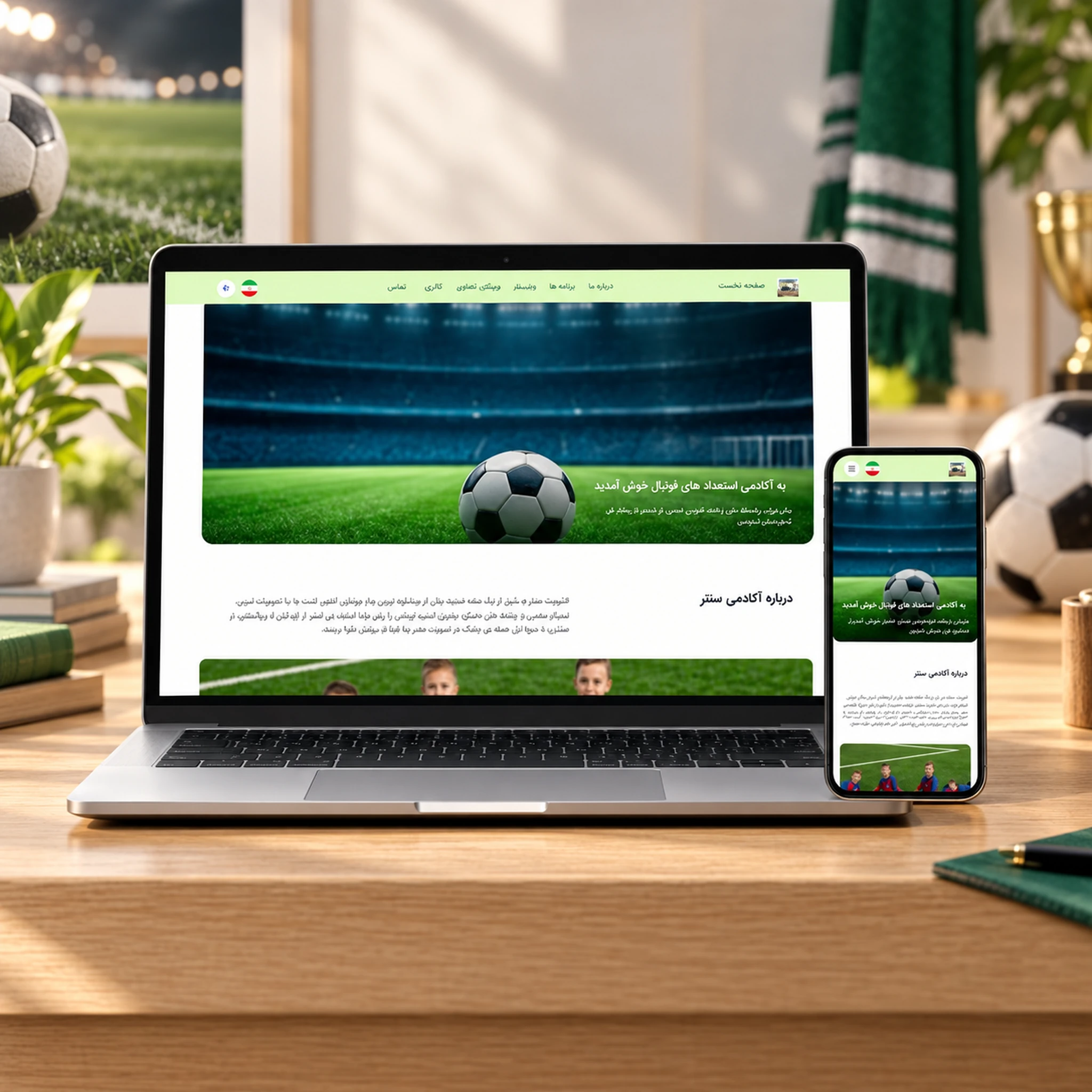 Website design sample for Tarine توانا theme