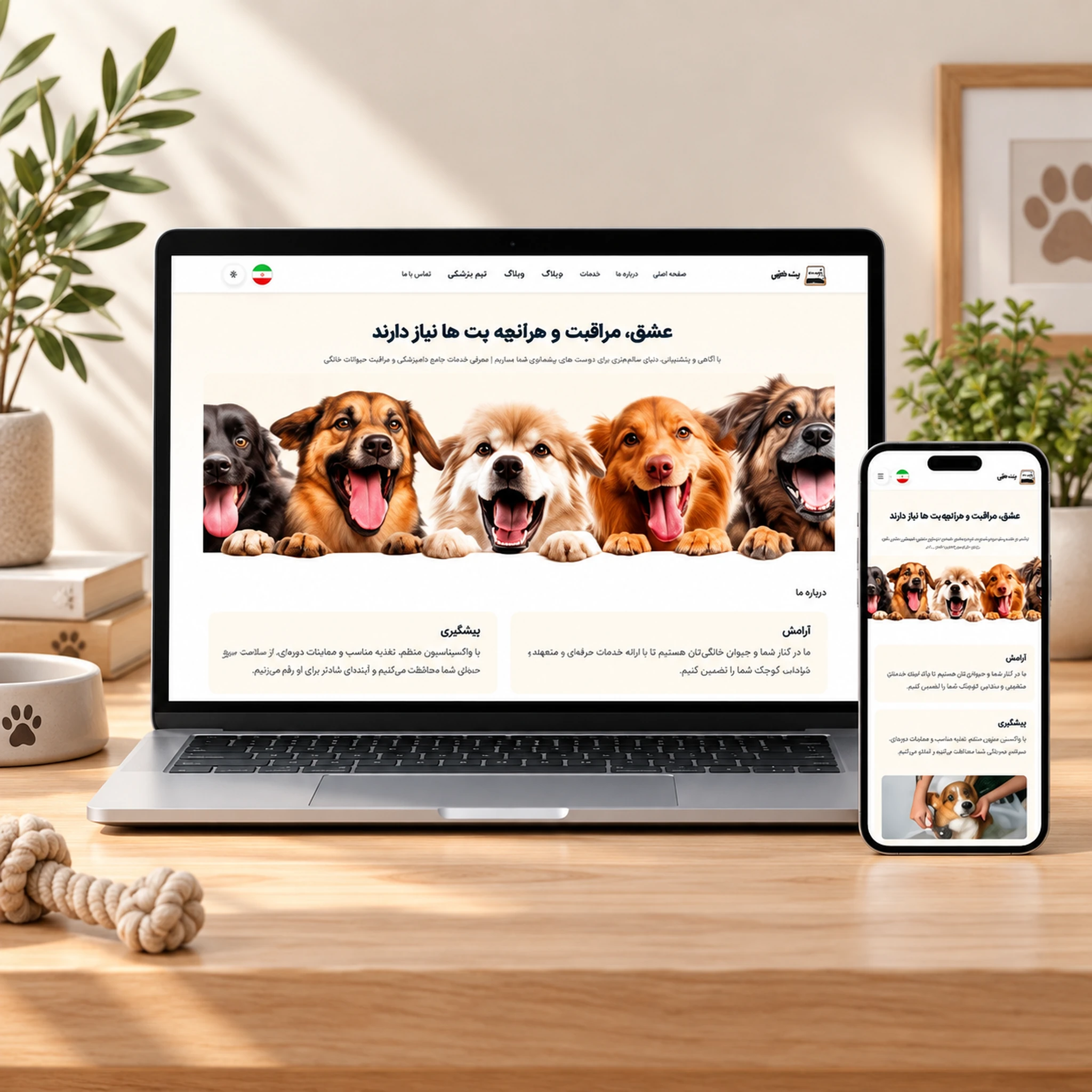 Website design sample for Tarine سیمرغ theme