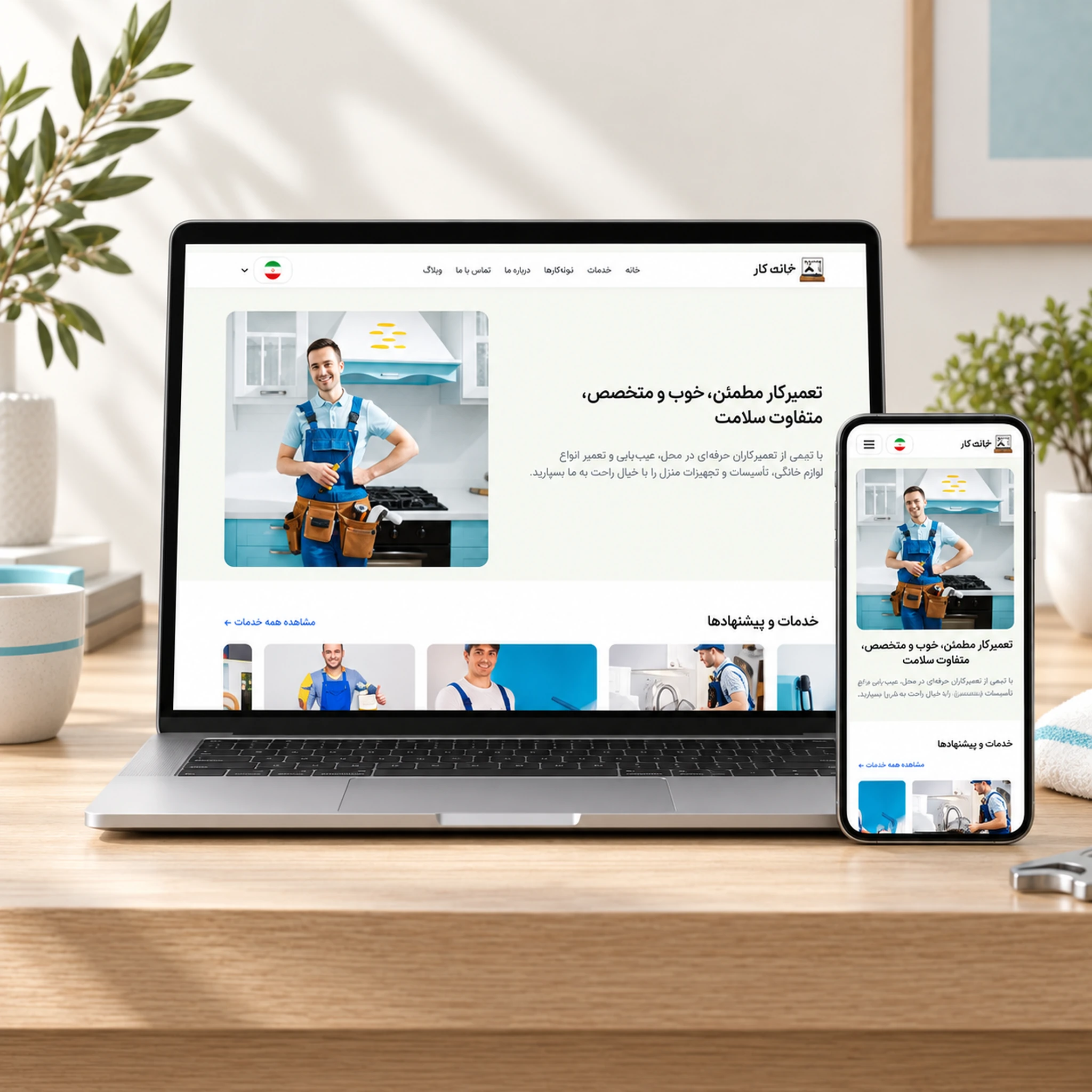 Website design sample for Tarine فیروزه theme