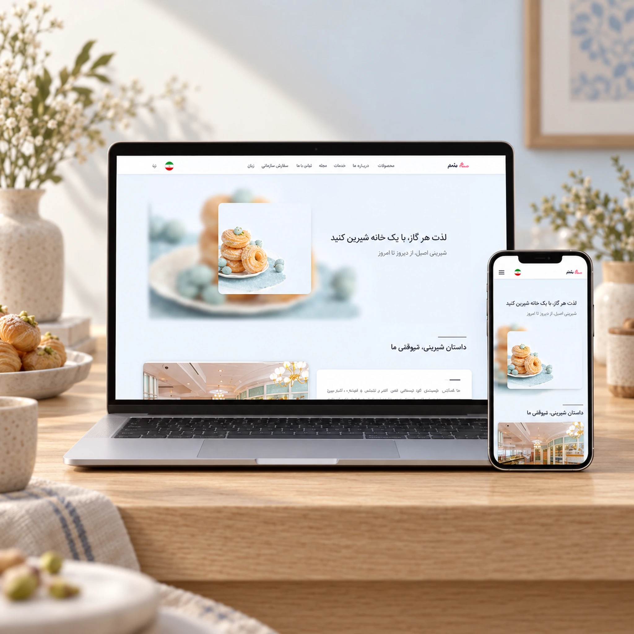 Website design sample for Tarine ترنج theme