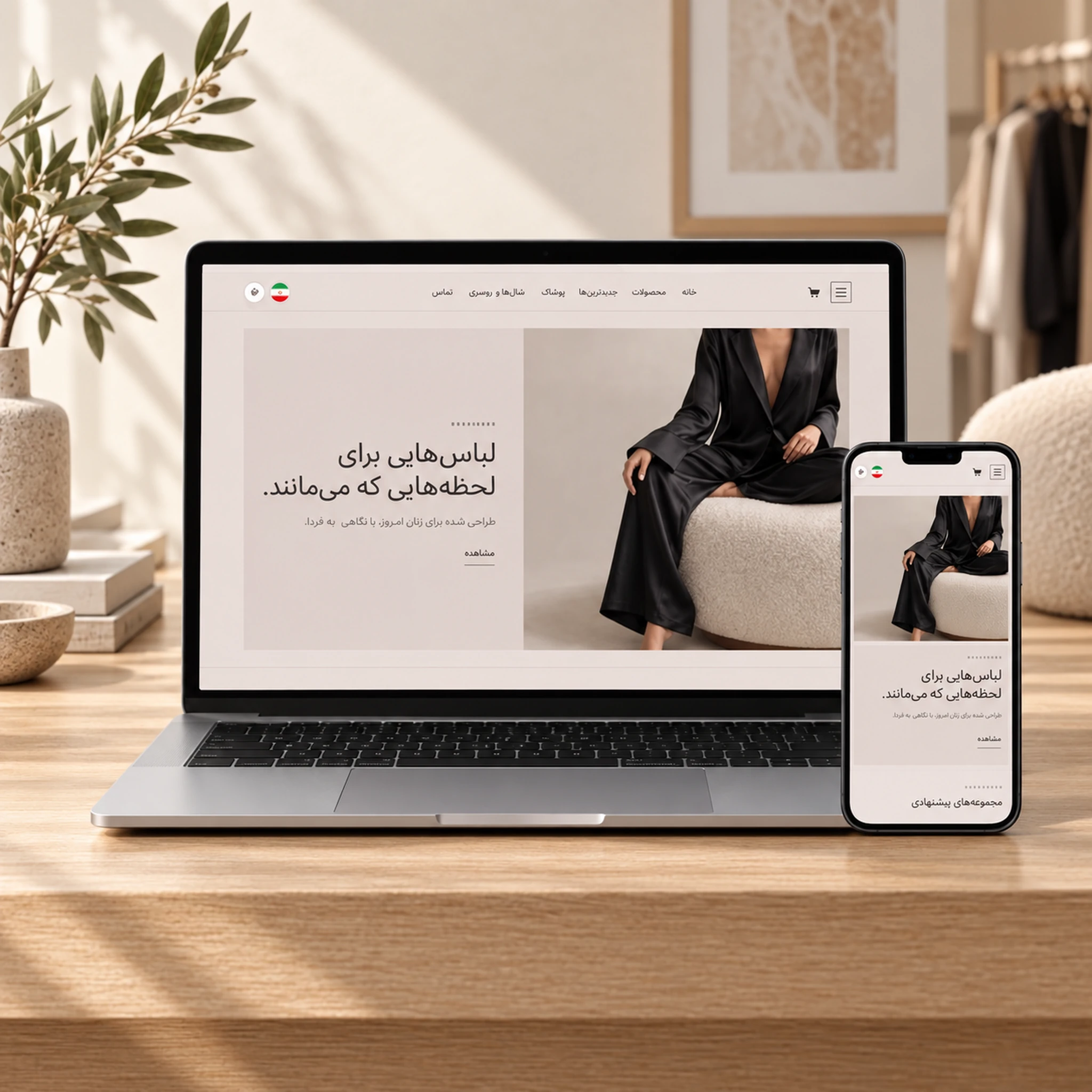 Website design sample for Tarine مانا theme